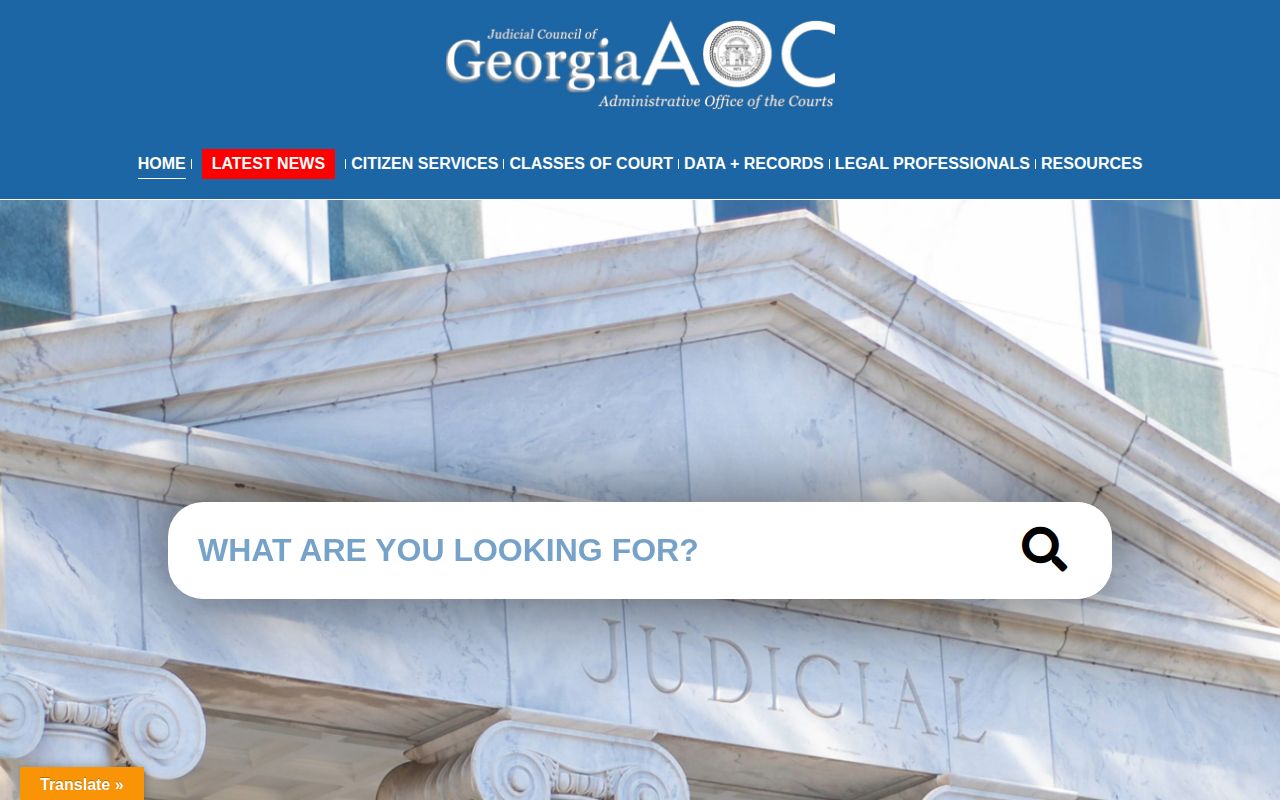 Georgia Courts website for municipal court routing