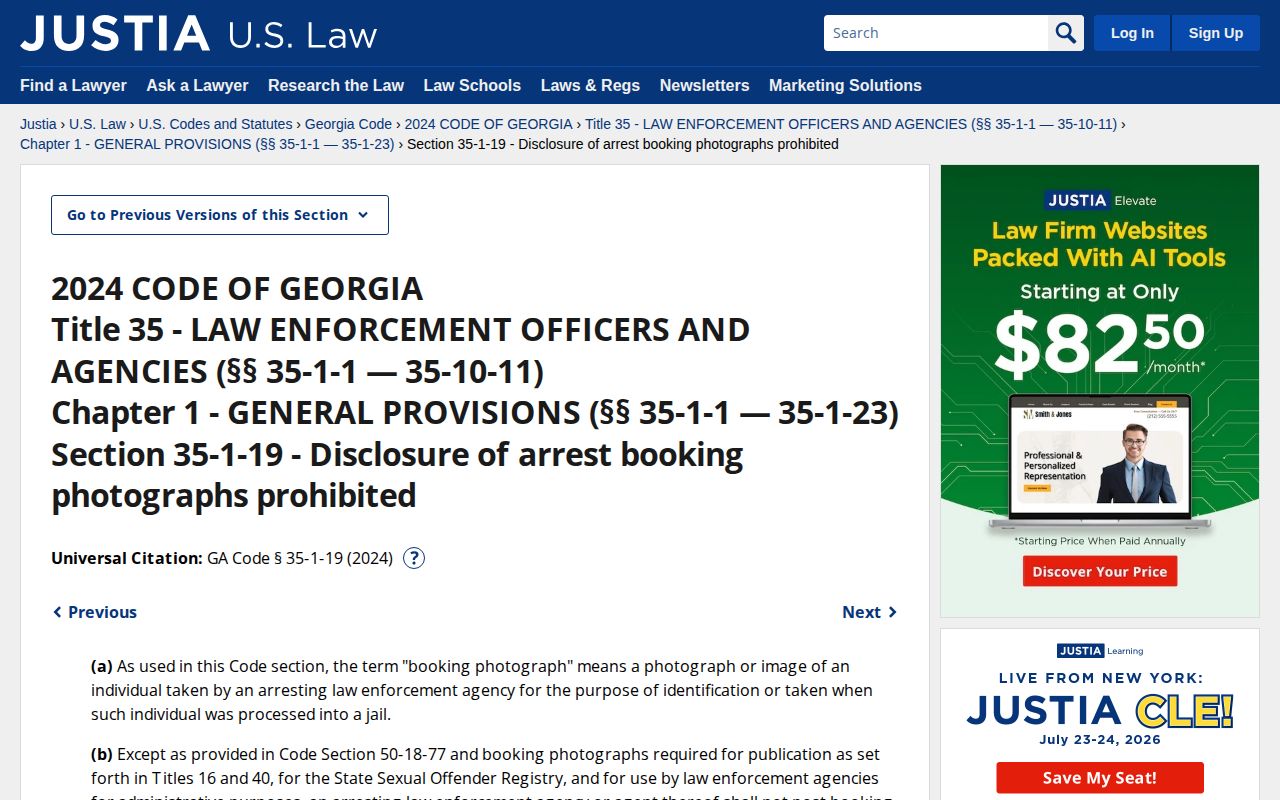 Georgia booking photograph law for Tattnall County released inmate mugshots